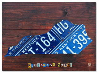 Kentucky License Plate Map" Canvas Art by Design Turnpike