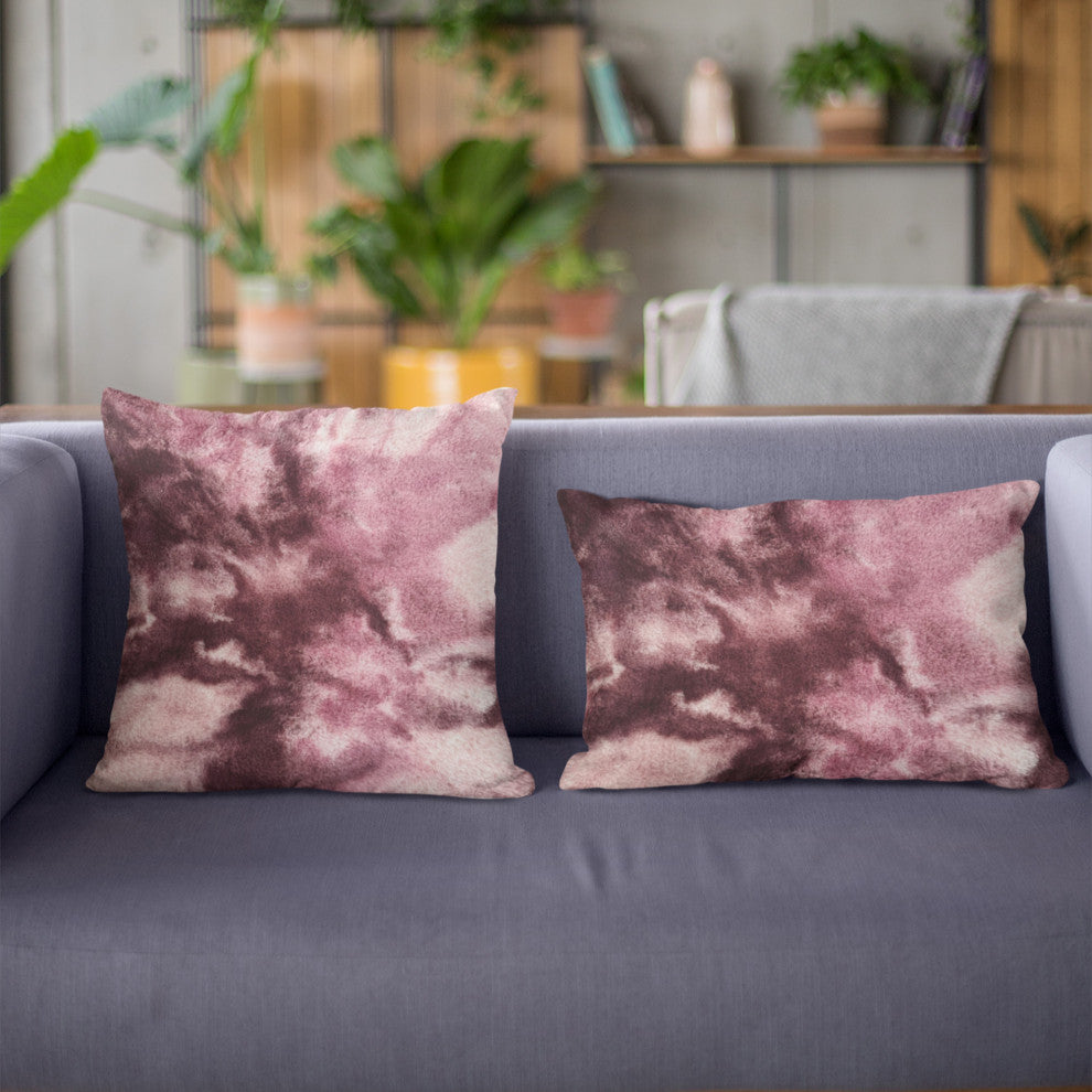 Plutus Rose Fureal Faux Fur Luxury Throw Pillow, Rose, 16" x 16"