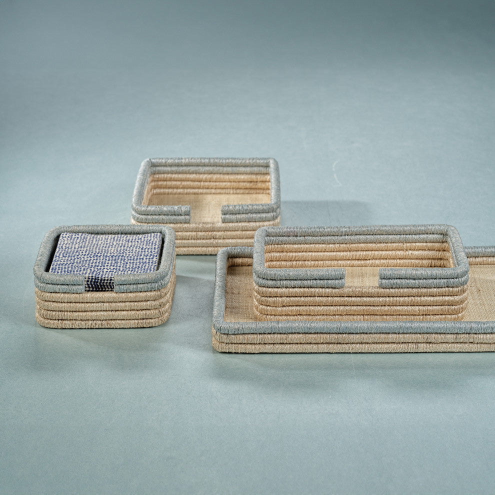 Laloma Coiled Rattan & Abaca Cocktail Napkin Holder