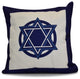 Decorative Holiday Pillow Geometric, Blue, 16"x16"