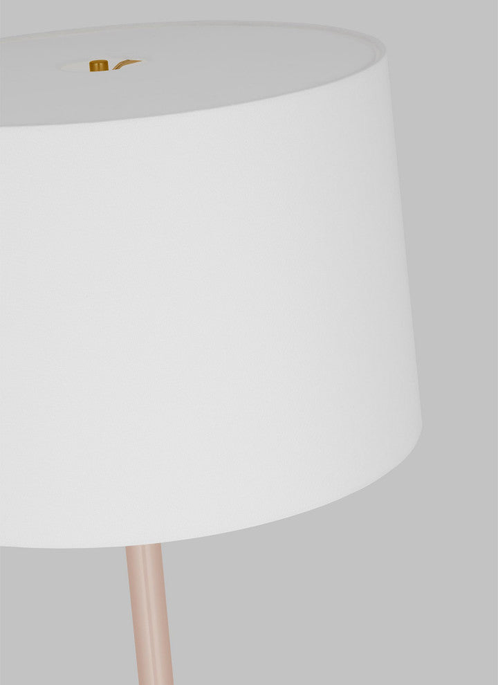 Monroe 1-Light Indoor Large Floor Lamp, Burnished Brass Gold