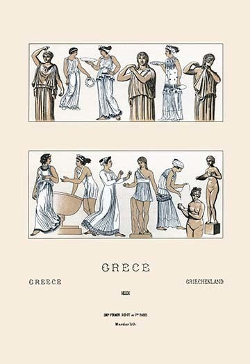Grecian Women Dressing- Gallery Wrapped Canvas Art 28" x 42"