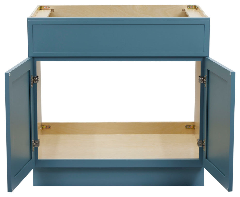 Vanity Art Birch Plywood Single Base Storage Cabinet, Sea Green, 33"