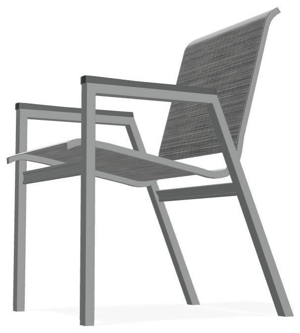 Bazza Sling Stackable Outdoor Dining Chair, Destiny Steel/Graphite