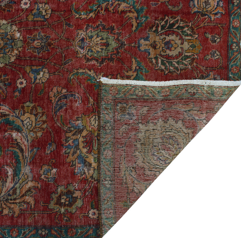Fine Vintage Distressed Asuman Red Rug