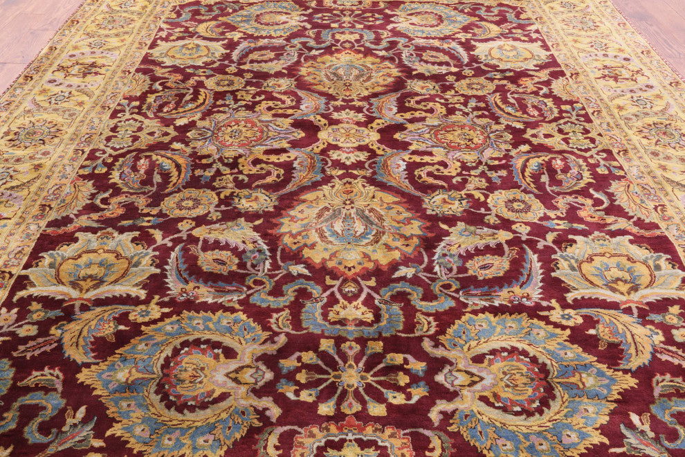 Hand-Knotted Persian Tabriz Wool Rug 9' 1" X 11' 11" Q9029