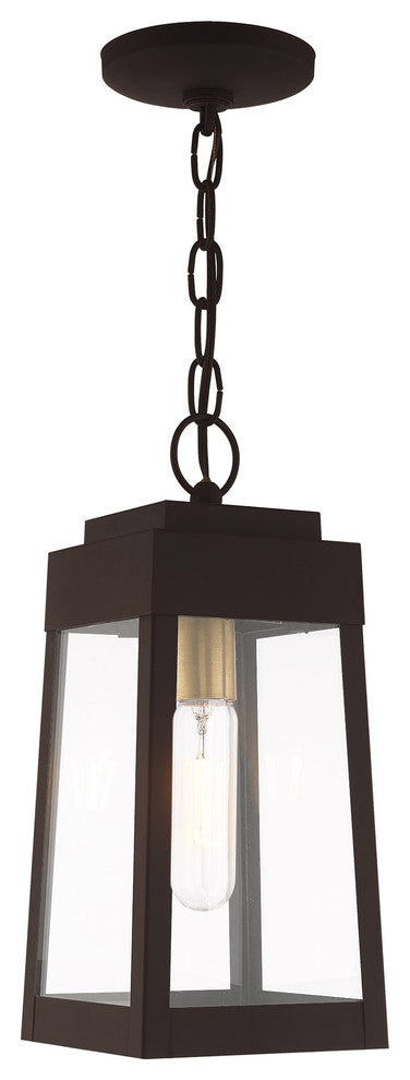 Livex Lighting Bronze 1-Light Outdoor Pendant Lantern