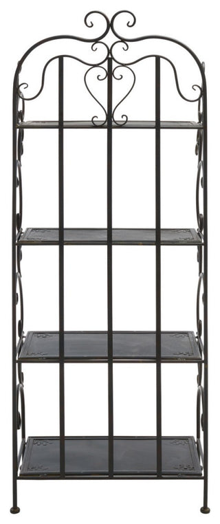 Safavieh Tyrique 4 Tier Shelf Unit, Black Rust