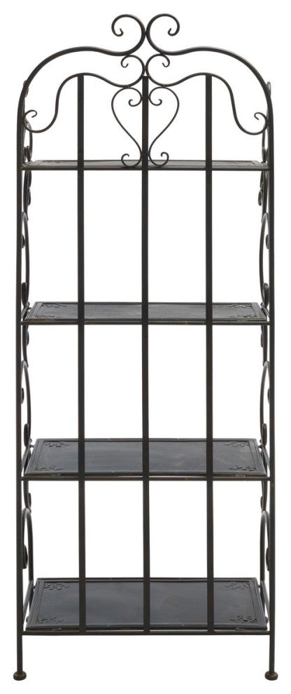 Safavieh Tyrique 4 Tier Shelf Unit, Black Rust
