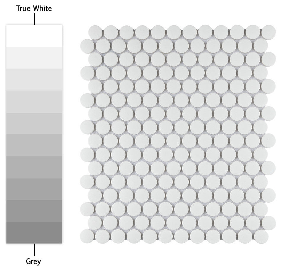 Gotham Penny Round White Porcelain Floor and Wall Tile