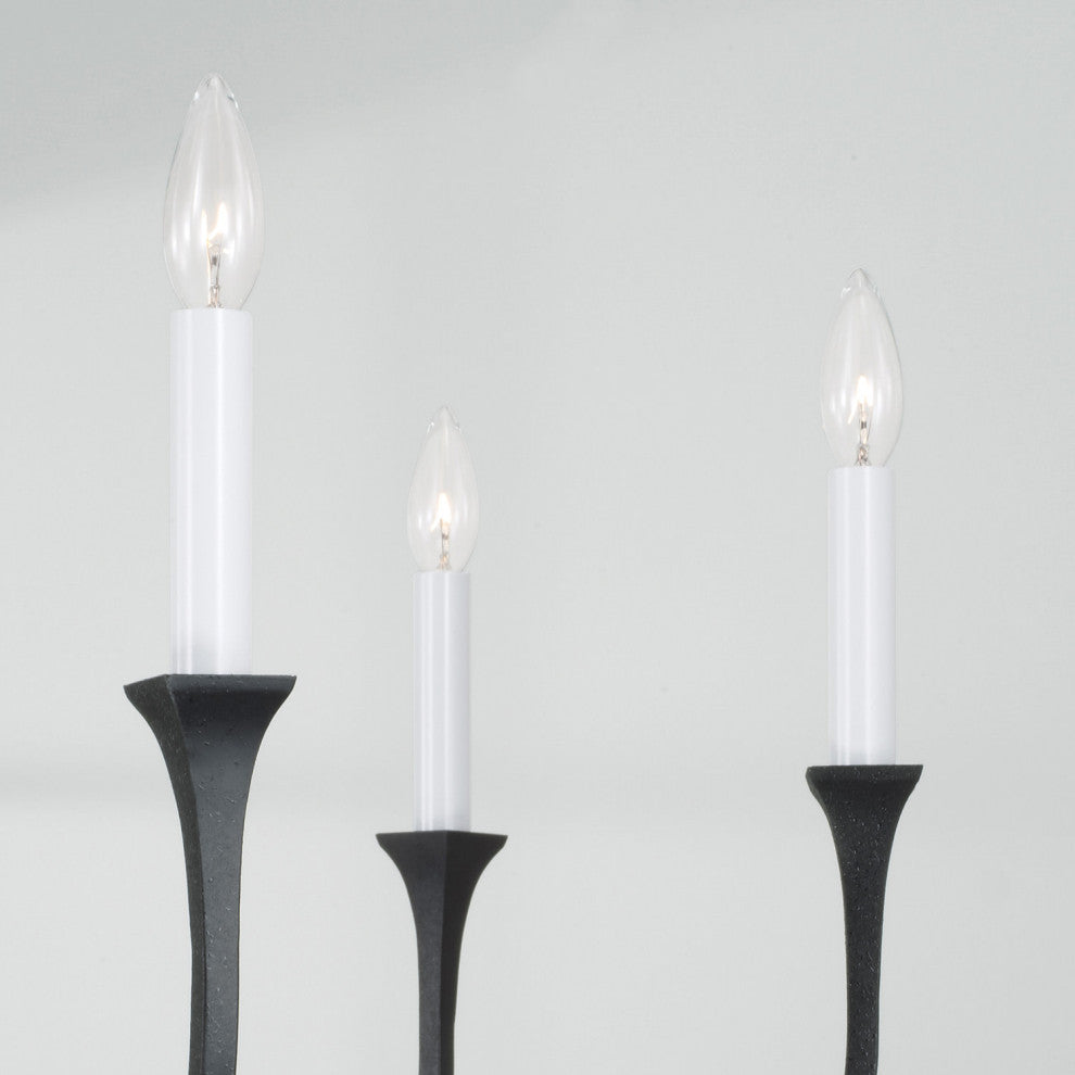 Capital Lighting 452361 Decklan 6 Light 32"W Taper Candle Style - Black Iron