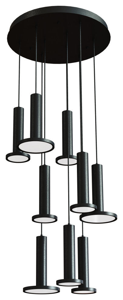 Luna Nonuple LED Pendant 120V, Black