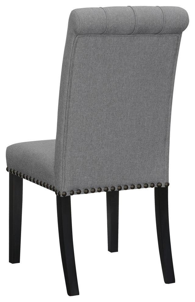 Alana Fabric Upholstered Dining Side Chair Grey, Set of 2