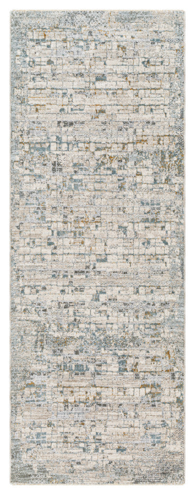 Surya Dresden DRE-2304 Machine Woven Area Rug, Taupe, 2'7" x 10'