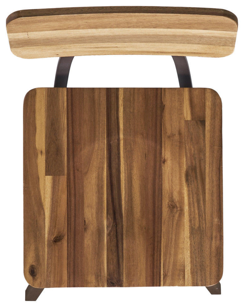 GDF Studio Lilinden Natural Stained Laminated Acacia Bar Chairs, Set of 2