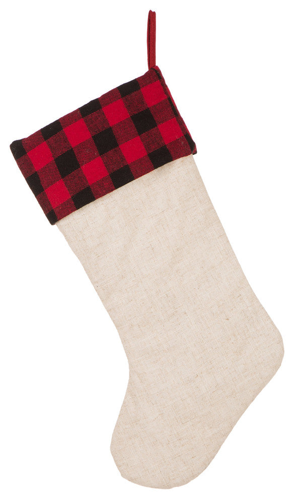 21" LED Embroidered Linen Christmas Stocking, Dog