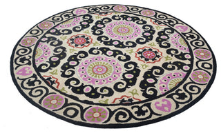 HAND TUFTED WOOL ECO-FRIENDLY AREA RUGS-Beige Multicolor, Oriental Design