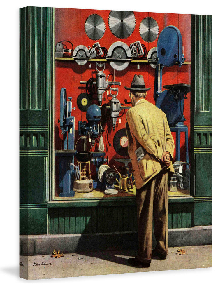 "Power Tool Window Shopping" Print on Canvas by Stevan Dohanos