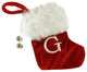 7" Red & White "G" Embroidered Mini Christmas Tree Stocking