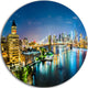 Colorful New York City Panoramic View, Cityscape Round Wall Art, 38"