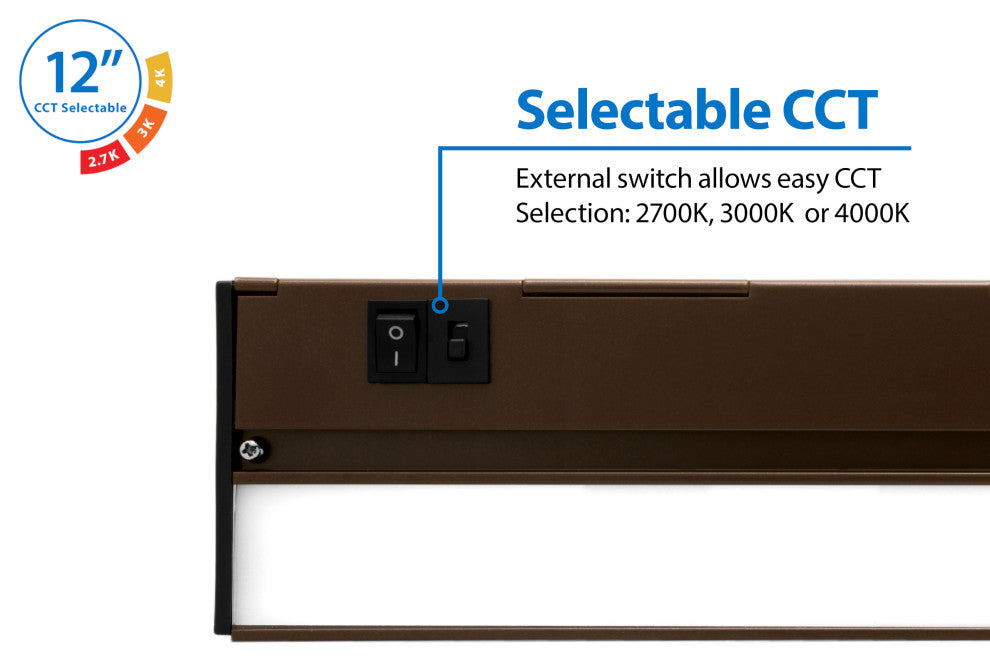 NUC-5 Series Selectable LED Under Cabinet Light, Oil Rubbed Bronze, 12.5