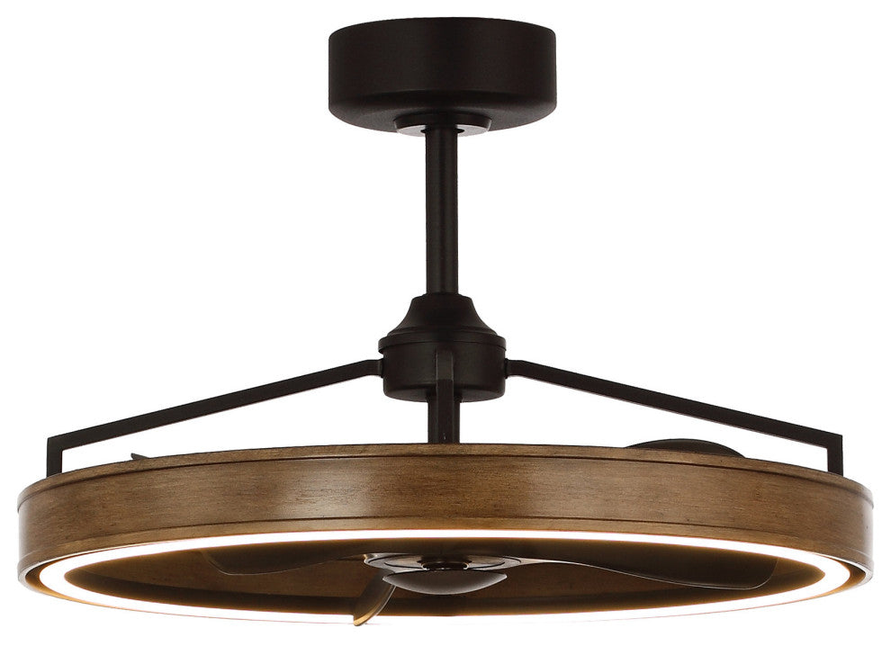 27 in Farmhouse LED Ceiling Fan with Remote, Fandelier with Reversible Motor