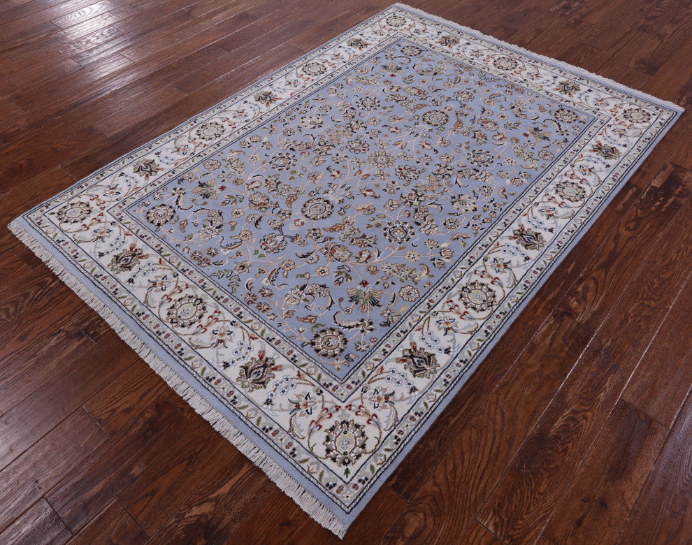 Wool & Silk Persian Nain Handmade Rug 4' 9" X 6' 10" - Q14729
