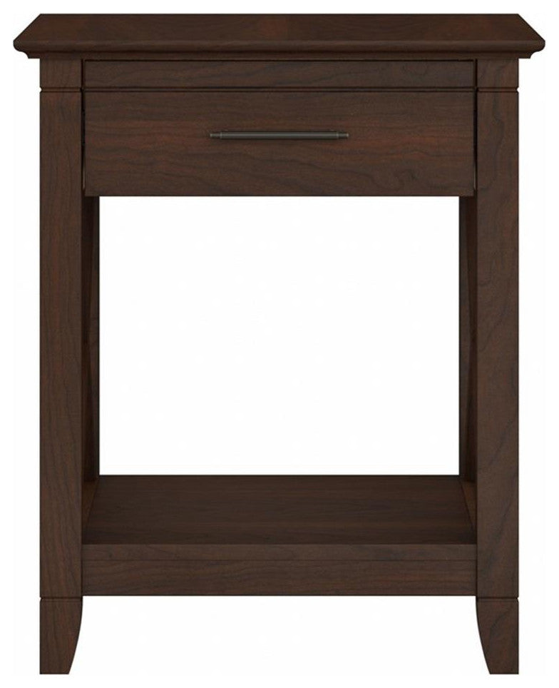 Key West End Table with Storage in Bing Cherry - Engineered Wood
