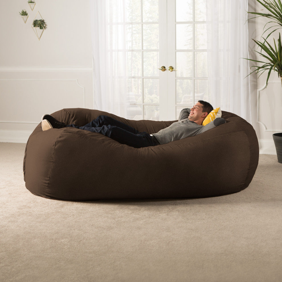 7' Giant Bean Bag Sofa, Chocolate