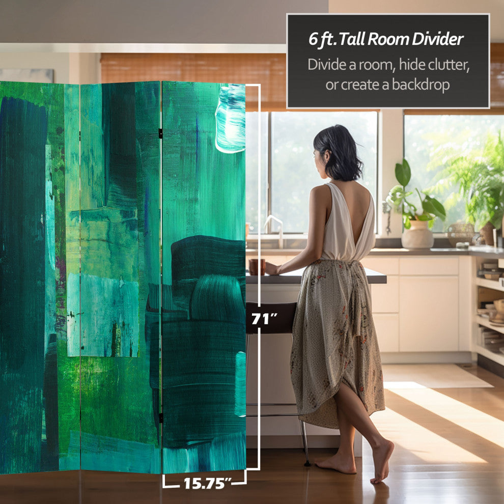 6'' Tall Double Sided Undersea Canvas Room Divider