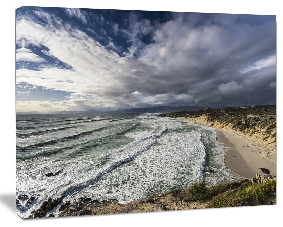 Stunning South Africa Sea Coast, Large Seashore Canvas Print, 20"x12"