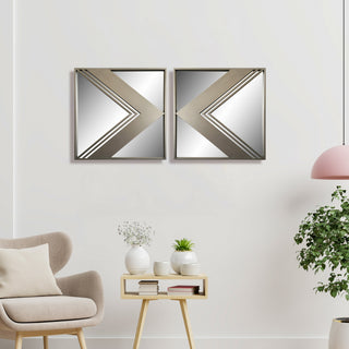 Metal Wall Decorative Mirrors, Set of 2