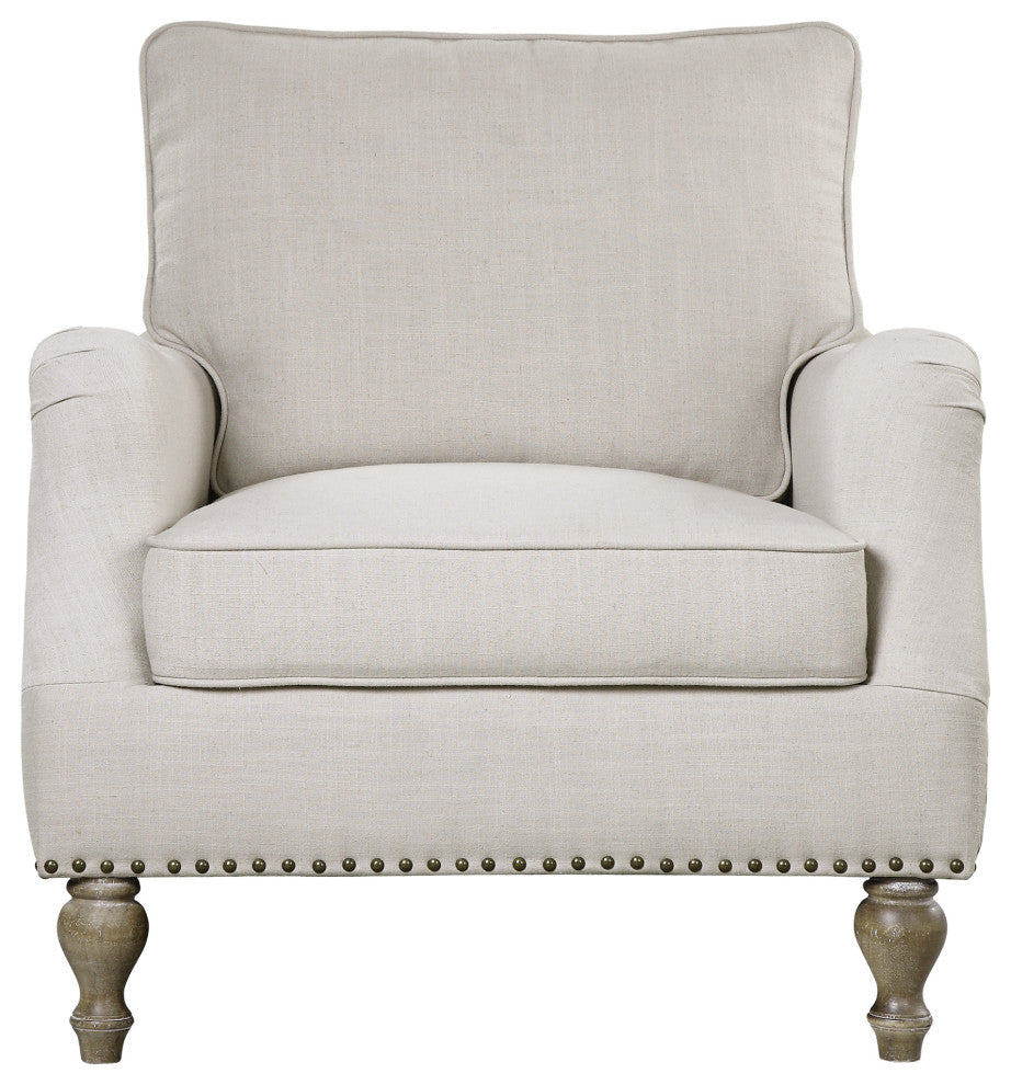Uttermost Armstead Antique White Armchair