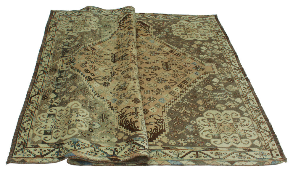 Fine Vintage Distressed Enyd Beige Rug