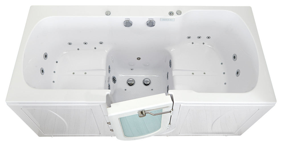 Ella Big4Two 36"x80" Hydro+Air Massage+Foot Massage Acrylic Two Seat Walk-In Tub