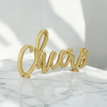 Golden Cast Iron "Cheers" Table Decor