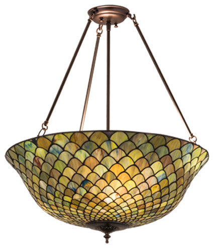 24W Tiffany Fishscale Semi-Flushmount