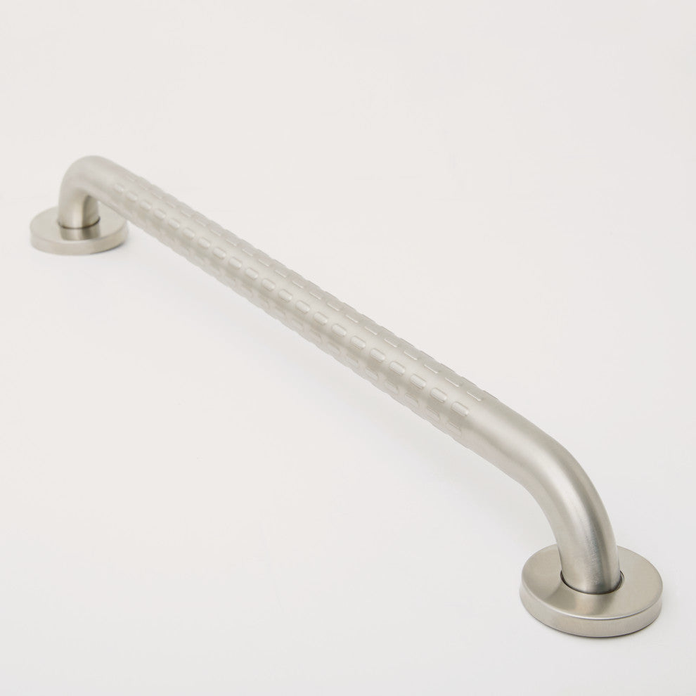 ADA Bathroom Shower Grab Bar With Safety Grip, Satin, 24"