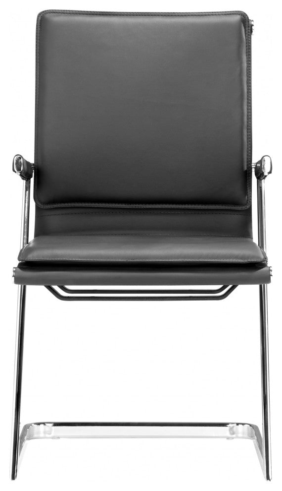 Set of Two Black Faux Leather Z Arm Office Chairs