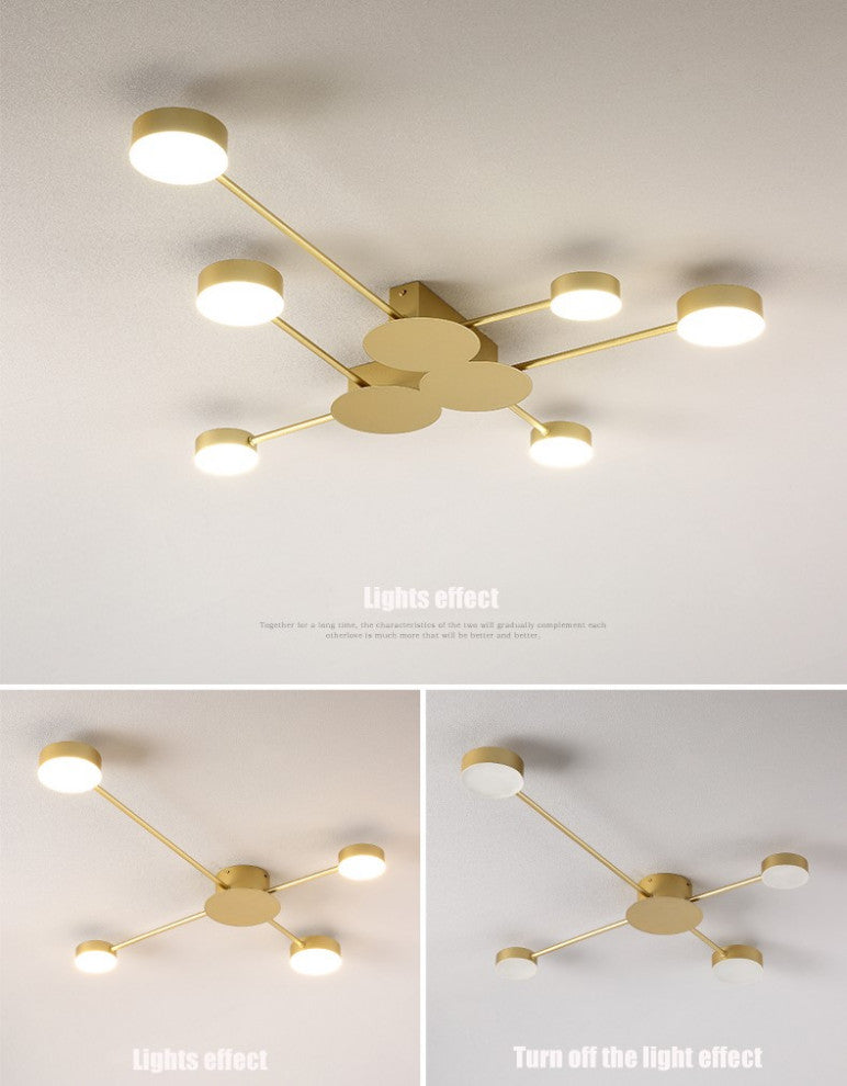 Carouge | Cruciform LED Ceiling Chandelier, Gold, 8 Heads