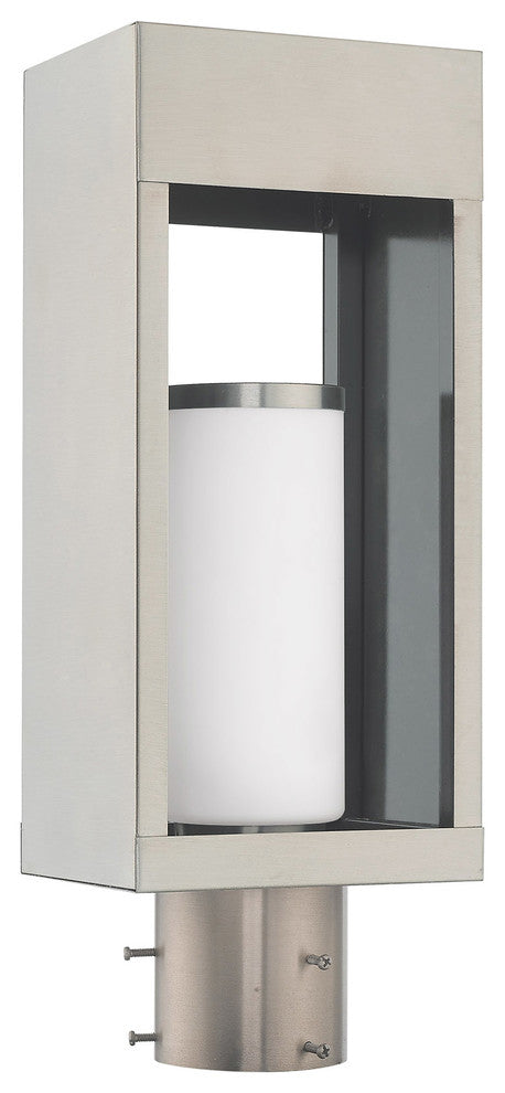 Livex Lighting Brushed Nickel 1-Light Outdoor Post Top Lantern