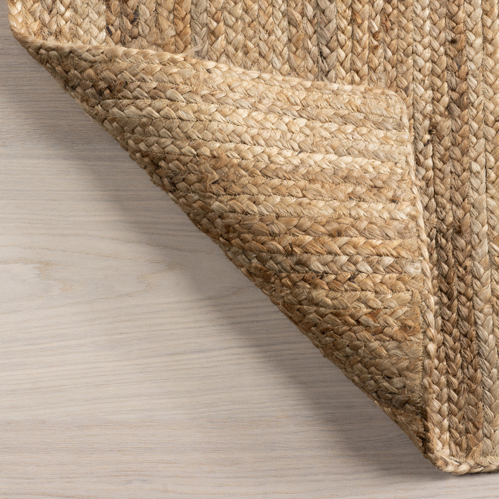 Nuloom Rigo Hand Woven Farmhouse Jute Area Rug, Natural 8'x11'
