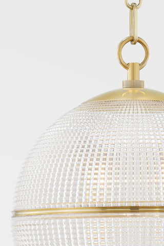 Sphere No. 3 1-Light Pendant by Mark D. Sikes, Small, Aged Brass, Clear