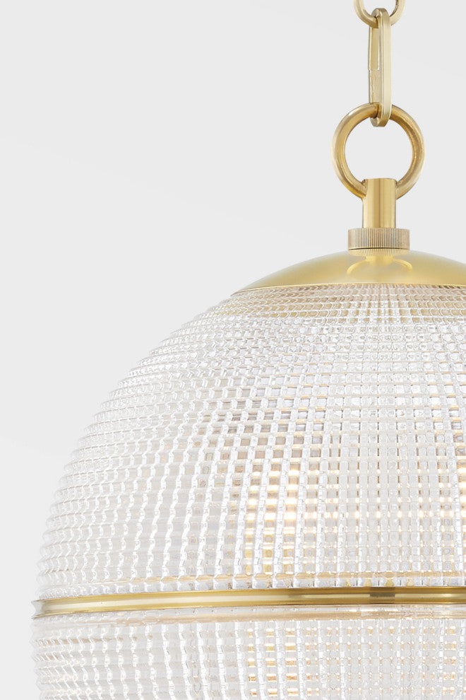 Sphere No. 3 1-Light Pendant by Mark D. Sikes, Small, Aged Brass, Clear