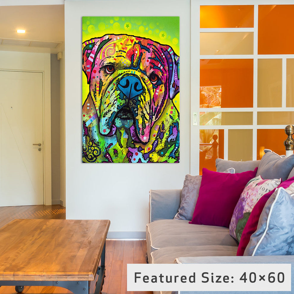 "Hey Bulldog" Wrapped Canvas Art Print, 26x18x1.5