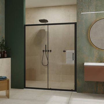 72 in. H Sliding Framed Shower Door with Stainless Steel Handle, 60"w X 72"h