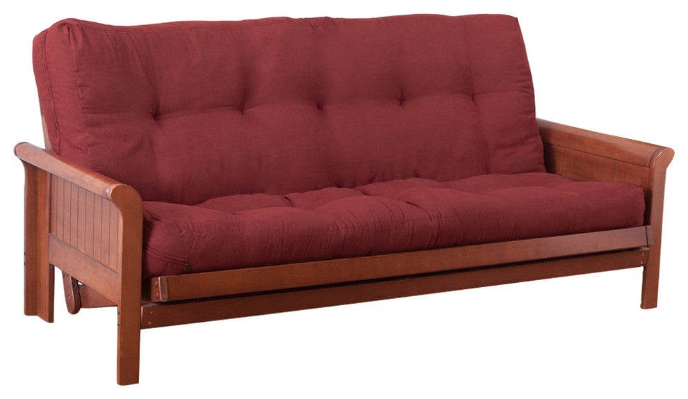 Blazing Needles Vitality 8" Microsuede Full Futon Mattress, Red Wine