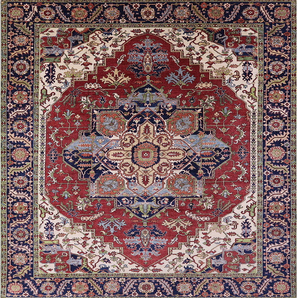 Ahgly Company Indoor Square Mid-Century Modern Area Rugs, 8' Square
