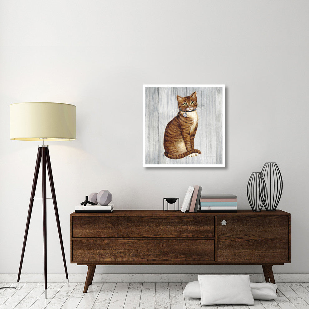 "Country Kitty IV on Wood" Digital Paper Print by David Carter Brown, 32"x32"