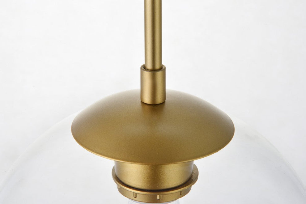 Betty 1-Light Brass Plug-In Pendant With Clear Glass